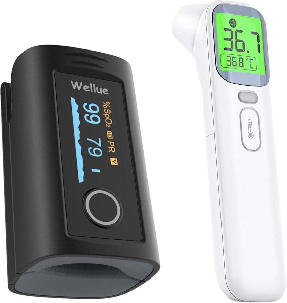 Wellue Saturatiemeter en Thermometer