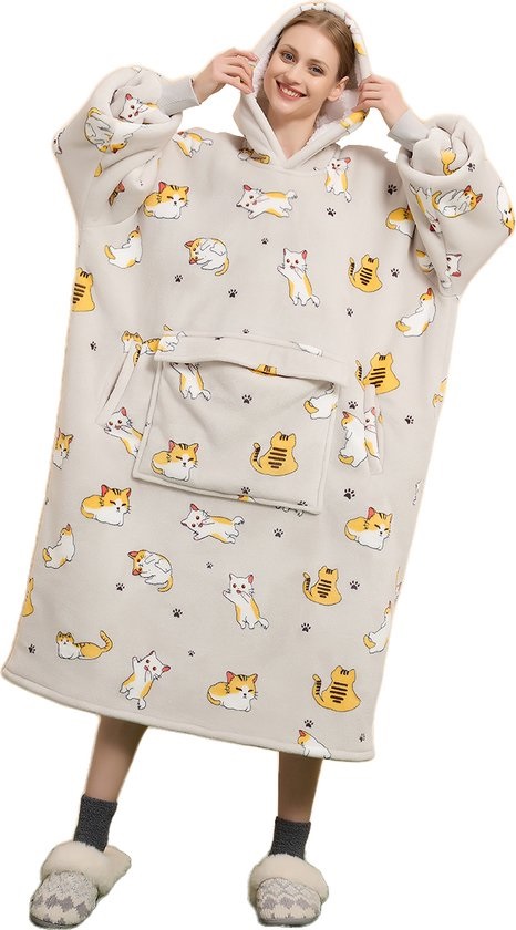 Q-Living Hoodie Deken Extra Lang