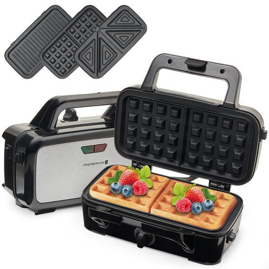 KitchenBrothers 3-in-1 Wafelijzer Contactgrill