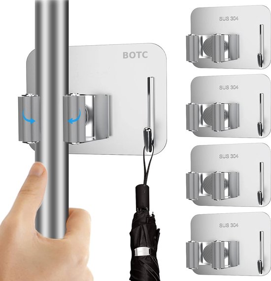 BOTC Bezemhouder 4 stuks Zelfklevend