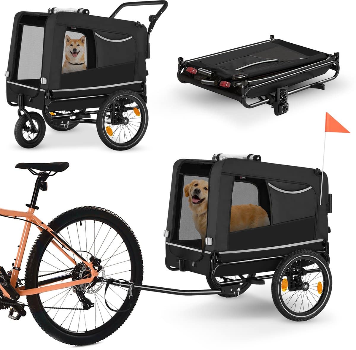 JC Pets Hondenfietskar 3-in-1