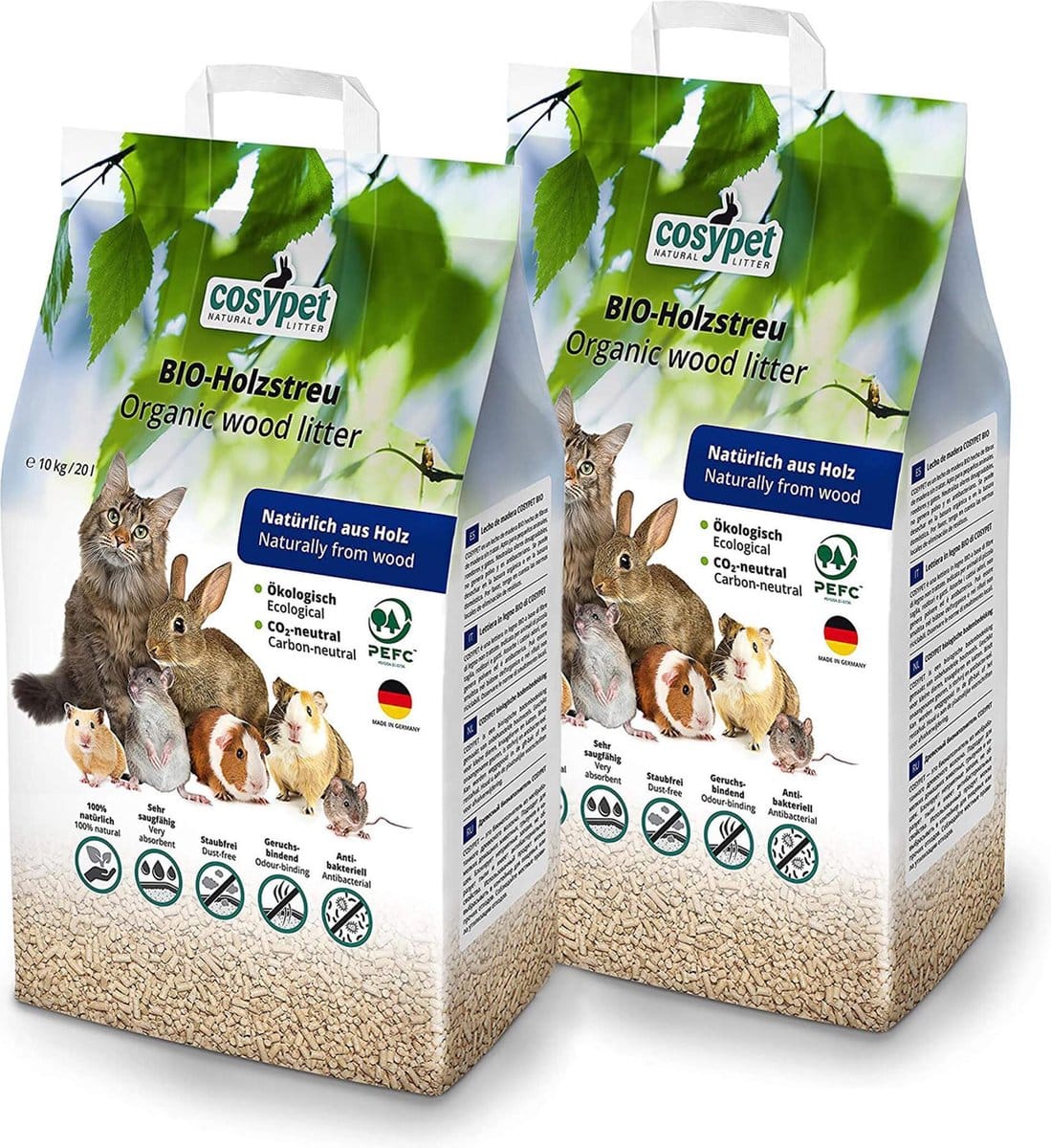 CosyPET Houtkorrels 2x20L