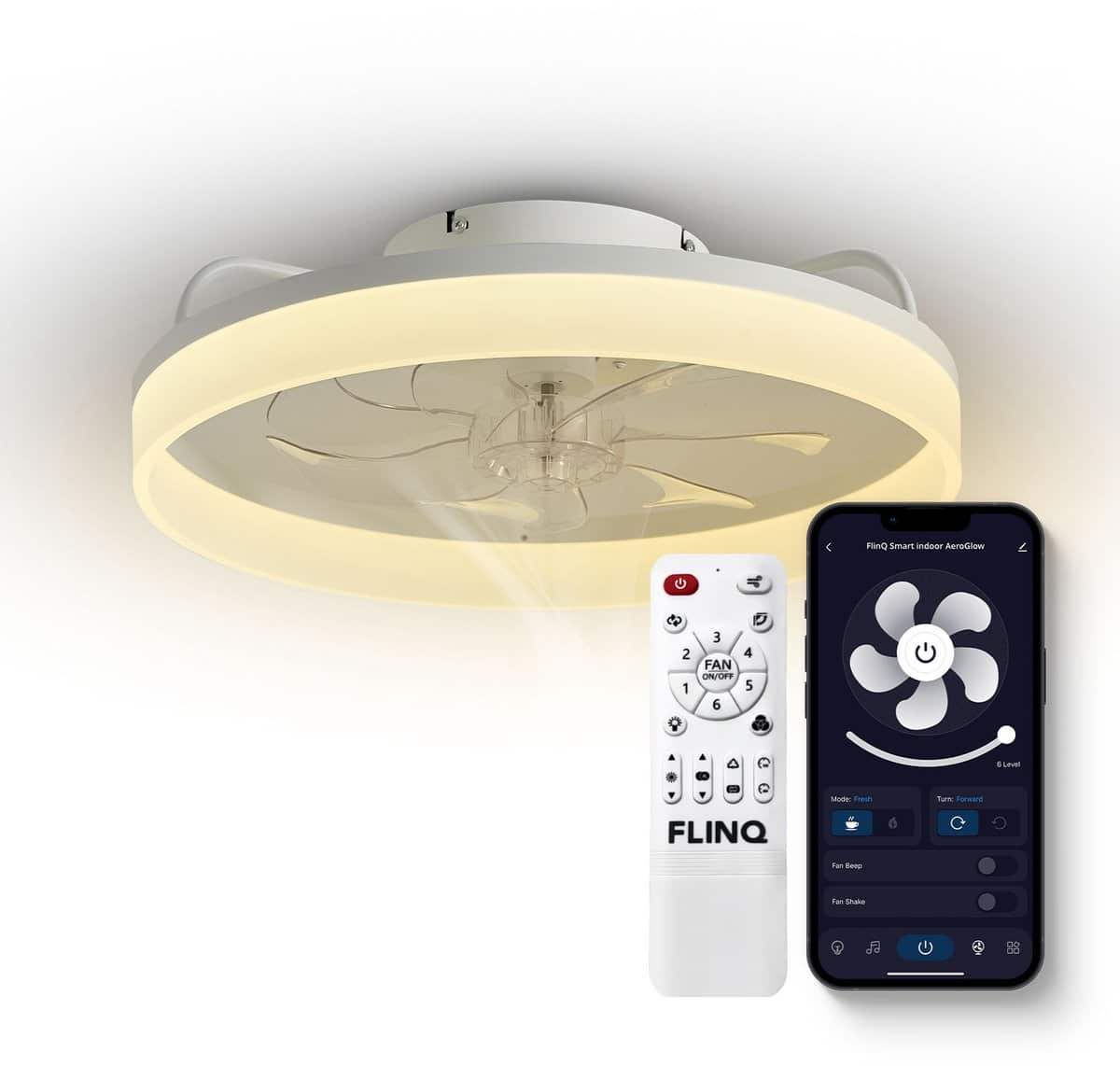 FlinQ AeroGlow Smart Plafondventilator