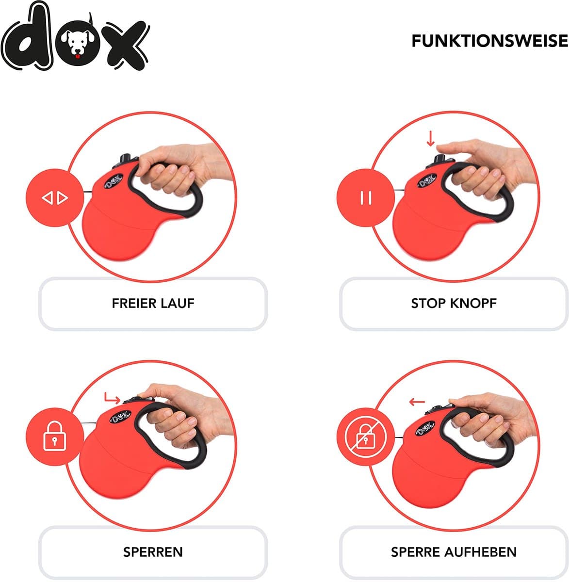 DDOXX Reflecterende Intrekbare Hondenriem